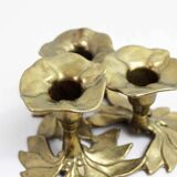 Brass flower candle holder