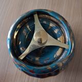 Pot a tabac lucien brisdoux. vernis vert et or. bon joint. vis de serrage i