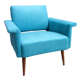 Blue velvet armchair 1960s