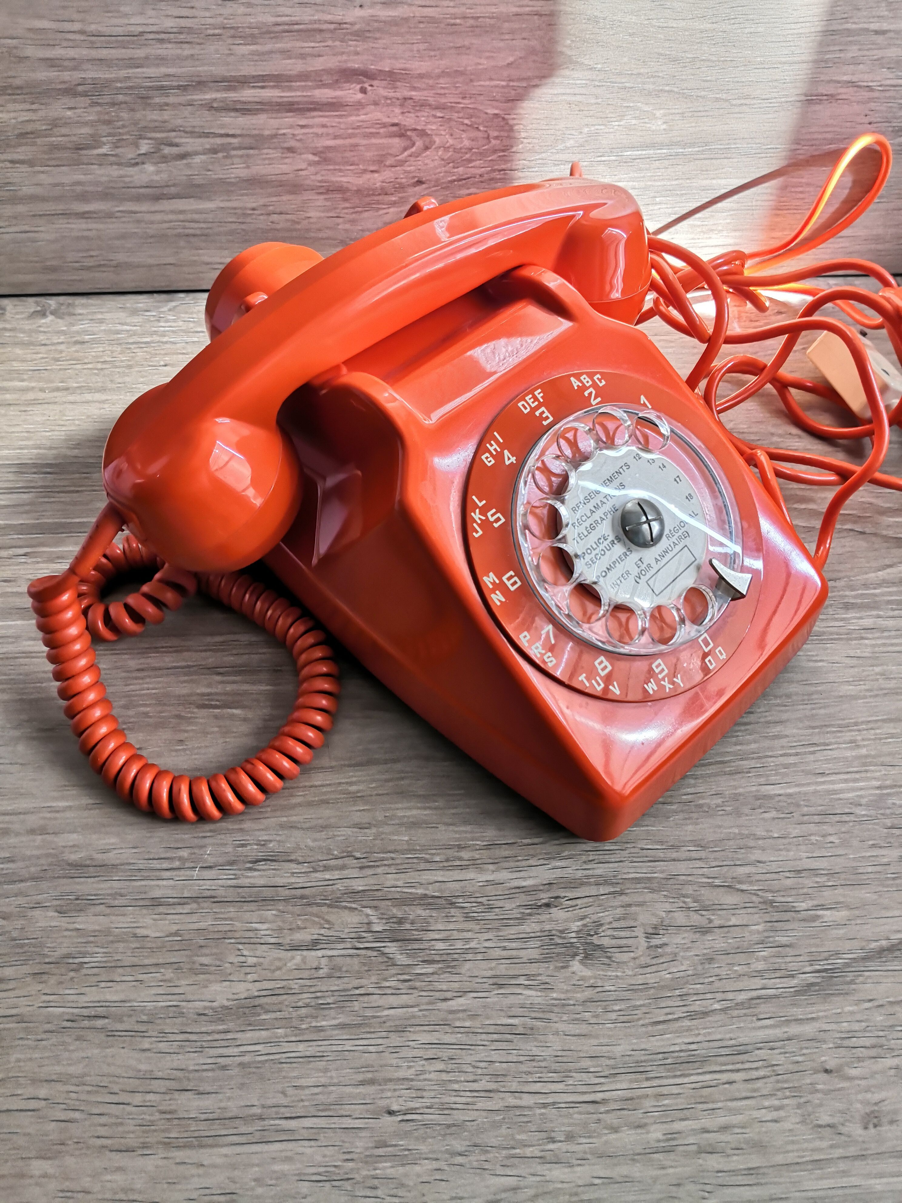 Vintage orange socotel phone