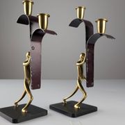 Art Deco Bronze Candelabra Pair by Karl Hagenauer, 1930s
