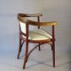 Art Deco desk chair by Fischel in bentwood and leather, 1925