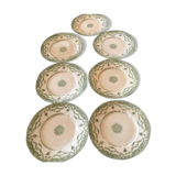Set de 7 assiettes à dessert et un plat à gateau