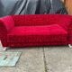 Red Fabric Monster Three-Seat Sofa with Rose Pattern from Bretz