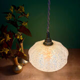 Vintage Art Deco glass pendant light in yellow from Clichy.