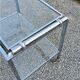 Rolling service chrome art deco double glass trays 1930