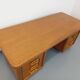 Large vintage double-sided executive desk in oak wood from the 70s