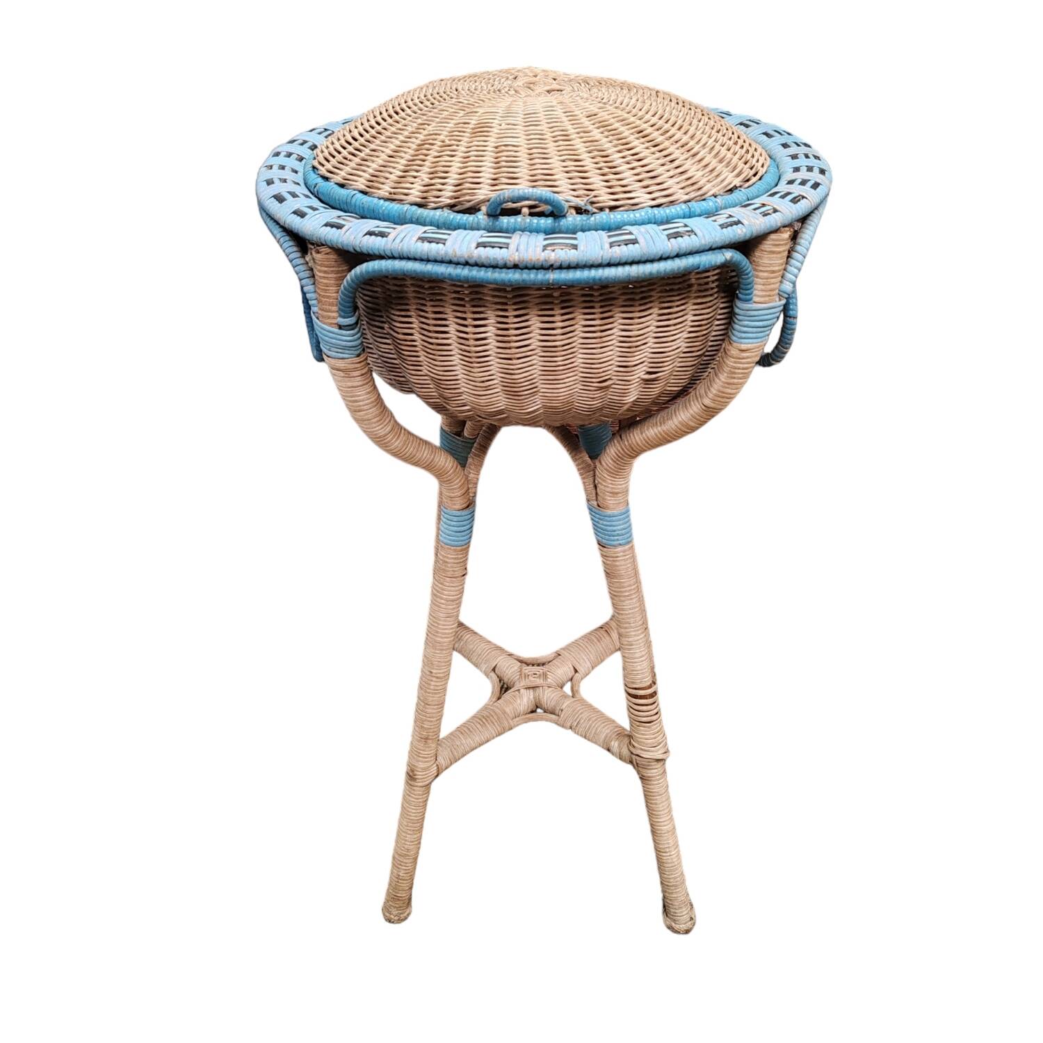 Rattan sewing cabinet