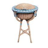 Meuble à couture en rotin