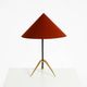 Large Kalmar Mid-Century tripod brass table lamp with a new fabric shade