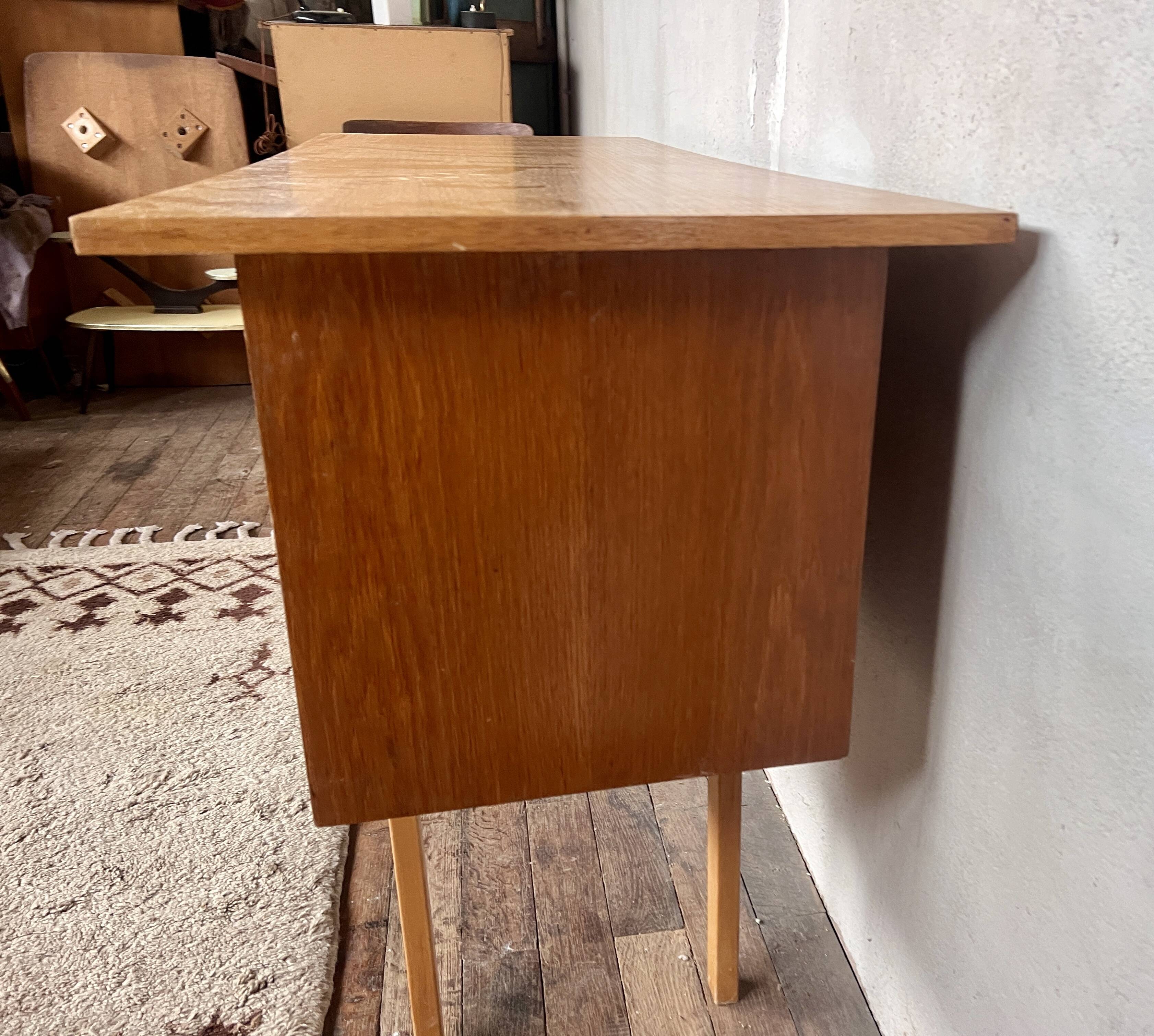 vintage oak desk with a Scandinavian look