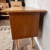 vintage oak desk with a Scandinavian look