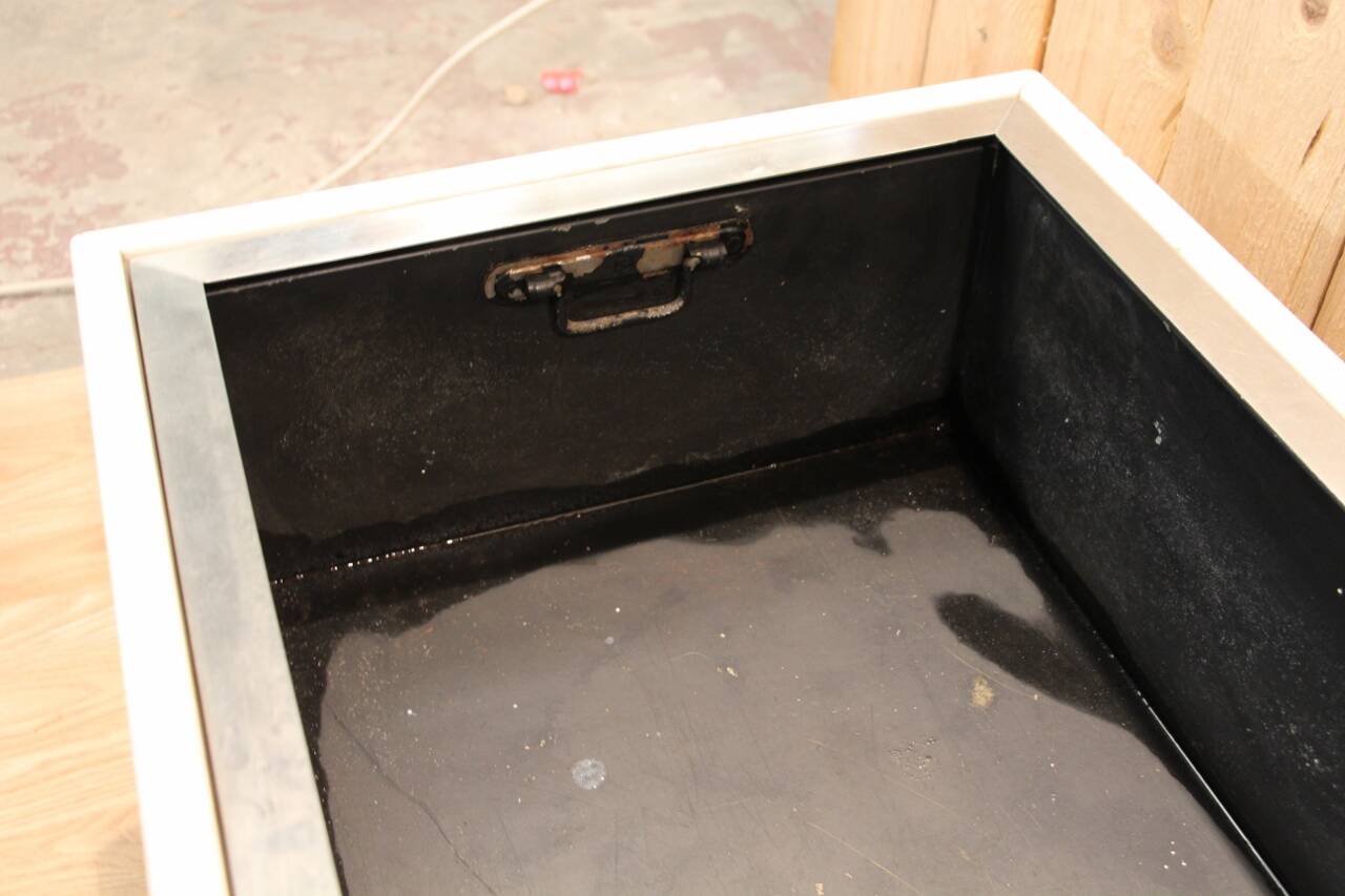 Large 1960s Knoll Style Marble and Brushed Steel Planter