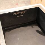 Large 1960s Knoll Style Marble and Brushed Steel Planter