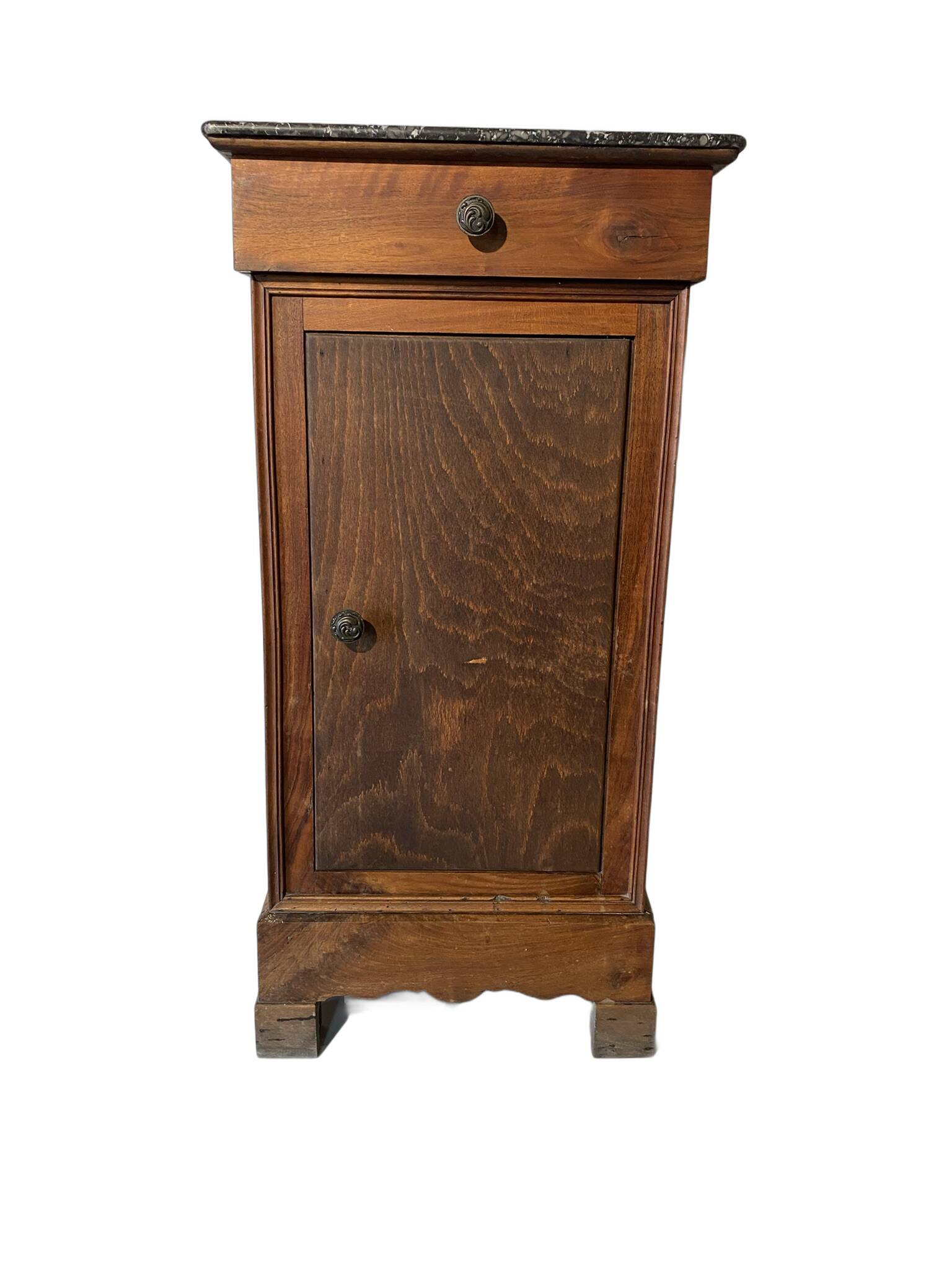 Vintage bedside table with marble top