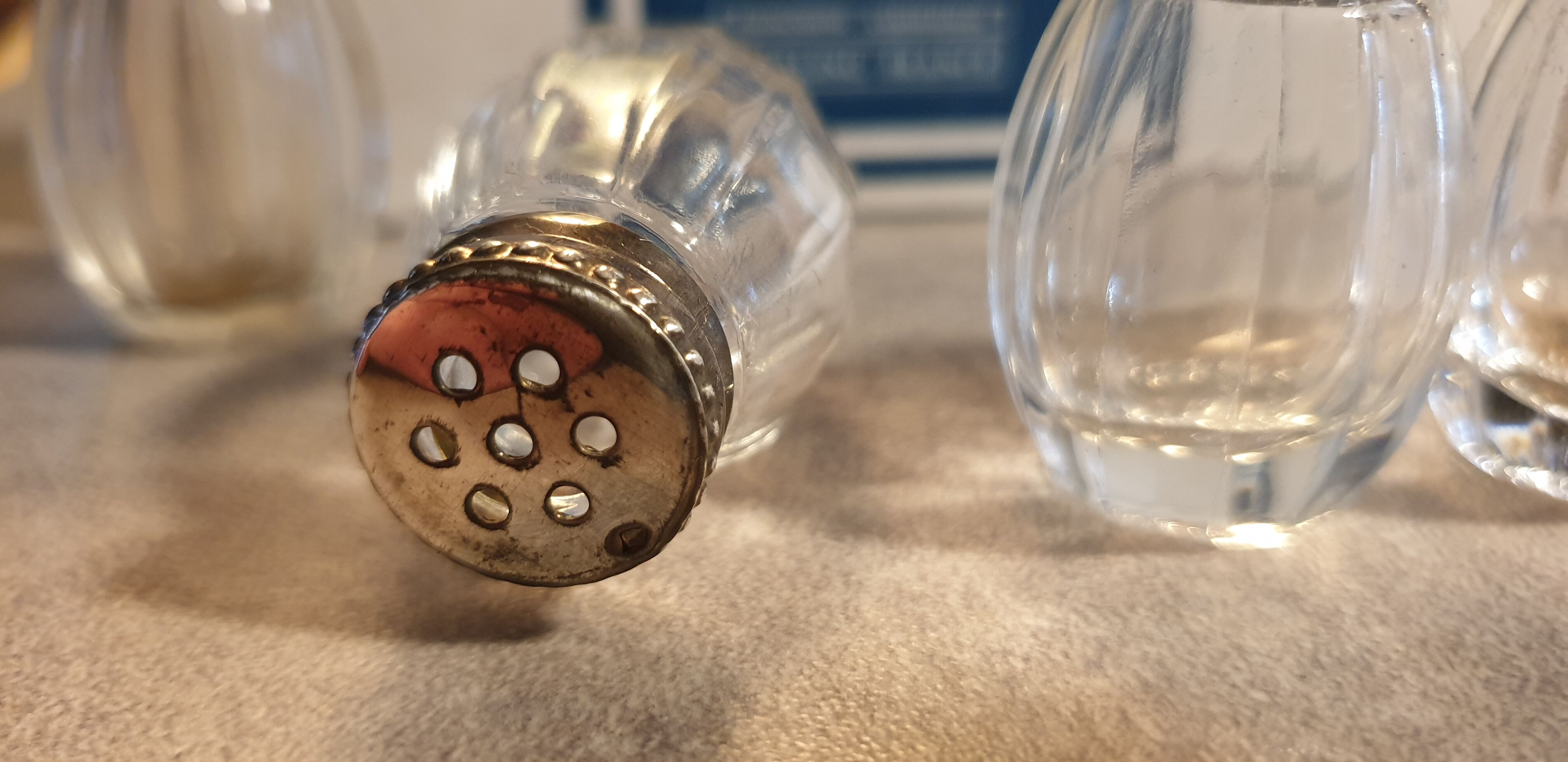 Goldsmith christofle salt shakers salters solid silver & glass