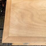 Vintage chest of drawers with compass feet, solid raw beech, 1960s