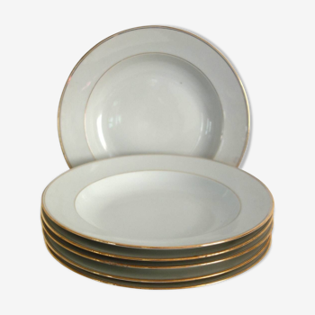 Set of 6 Limoges porcelain soup plates