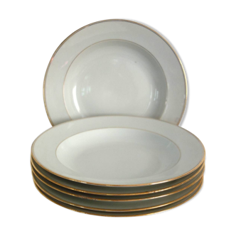 Set of 6 Limoges porcelain soup plates