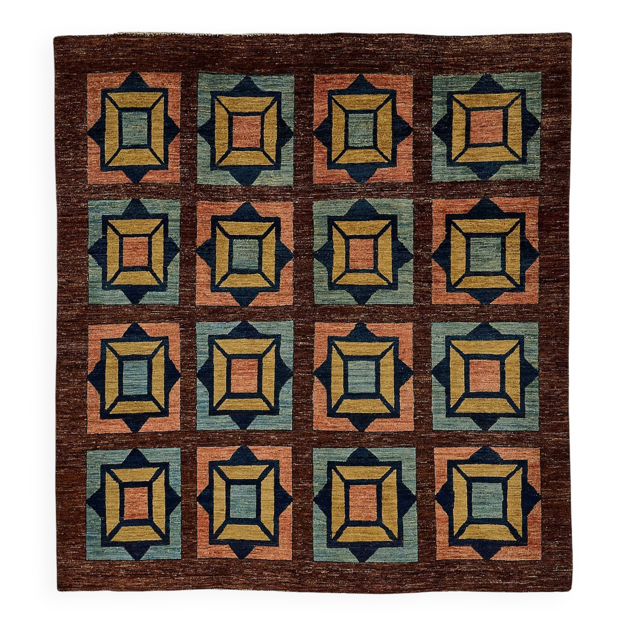 Turkish Handknotted Wool Oushak Rug 200 cm x 215 cm