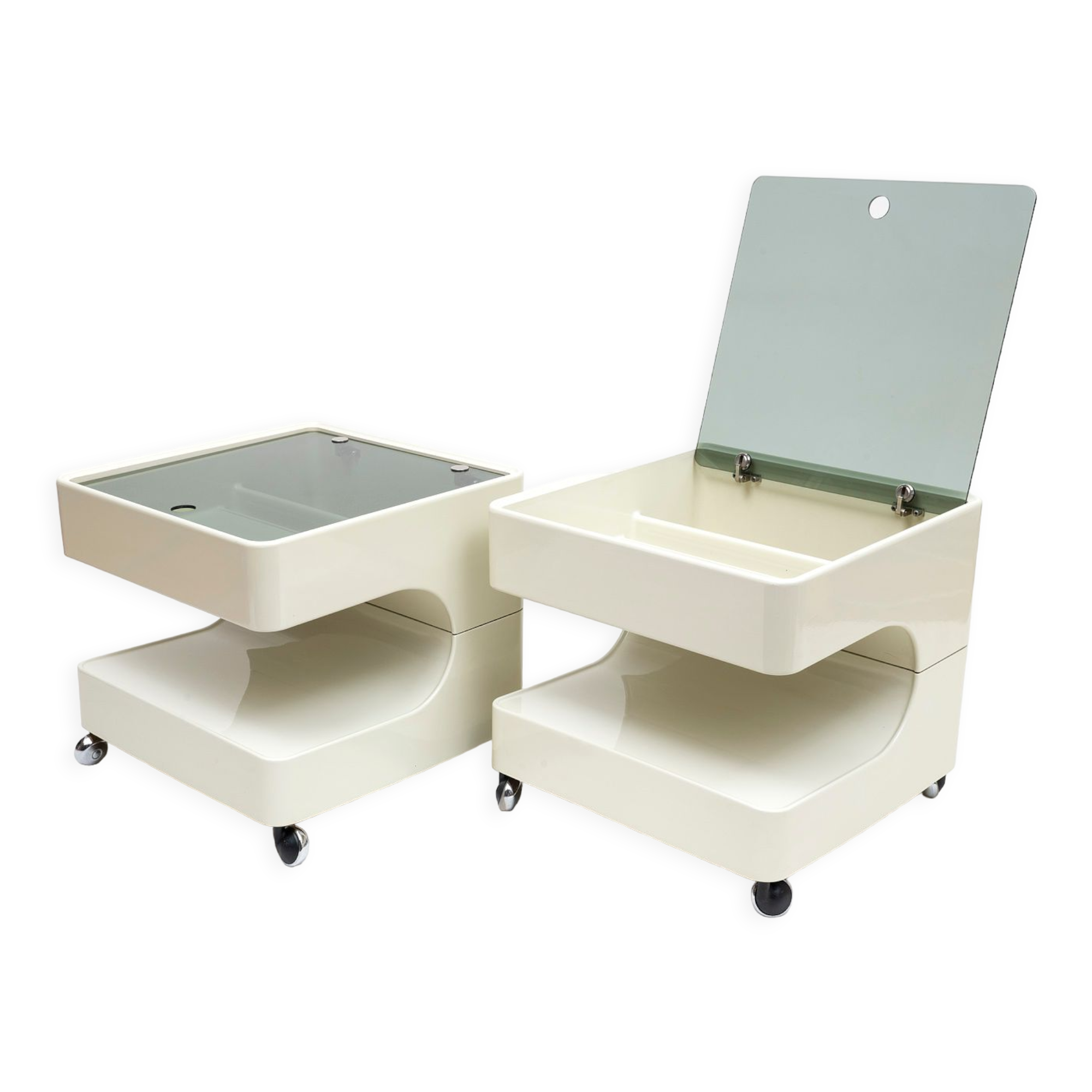 Space age night stands / side tables by Opal, Germany 1970