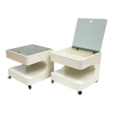 Tables de nuit / tables d’appoint de l’ère spatiale par Opal, Allemagne 1970