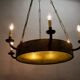 Art deco wrought iron chandelier with 6 lights