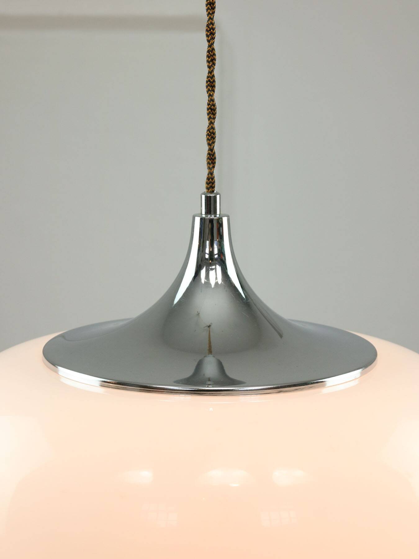 Space Age White Pendant Lamp from Guzzini, 1960s