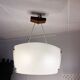 Scandinavian pendant light in ribbed glass and teak, 1960