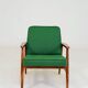 Mid Century Lounge Chair Vintage Moss Wool, Poland 1960