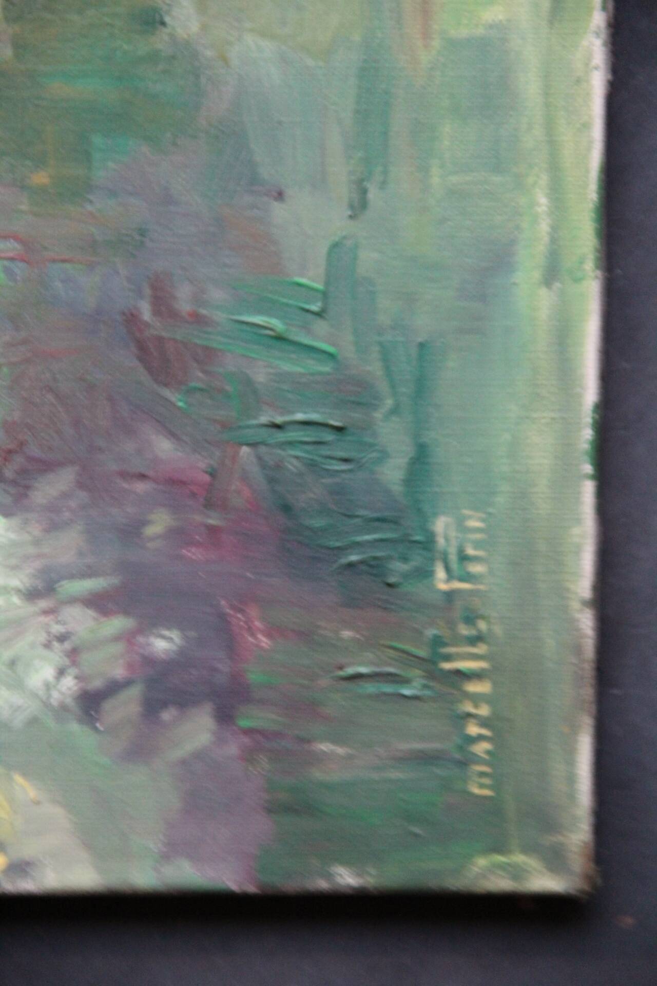 Oil on canvas, rural landscape, signed