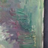 Oil on canvas, rural landscape, signed