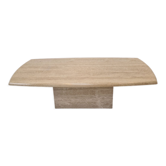 Table basse italienne en travertin, années 1980