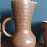 Cider or orangeade service Digoin, jug and stoneware glasses.
