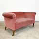 Vintage pink velvet two seater sofa