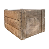 Caisse casier boite en bois vintage marquage 100 pains 1/2 kilo