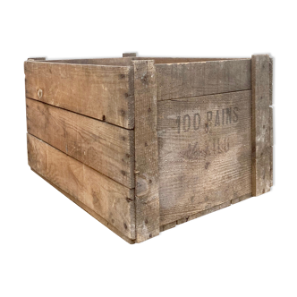 Box Locker Vintage wooden box - marking: 100 loaves 1/2 kilo
