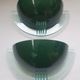Pair of half-moon wall lights in green metal and plexiglass, 1980s