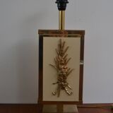Pied de lampe années 70 de Philippe Cheverny en résine laiton et bronze