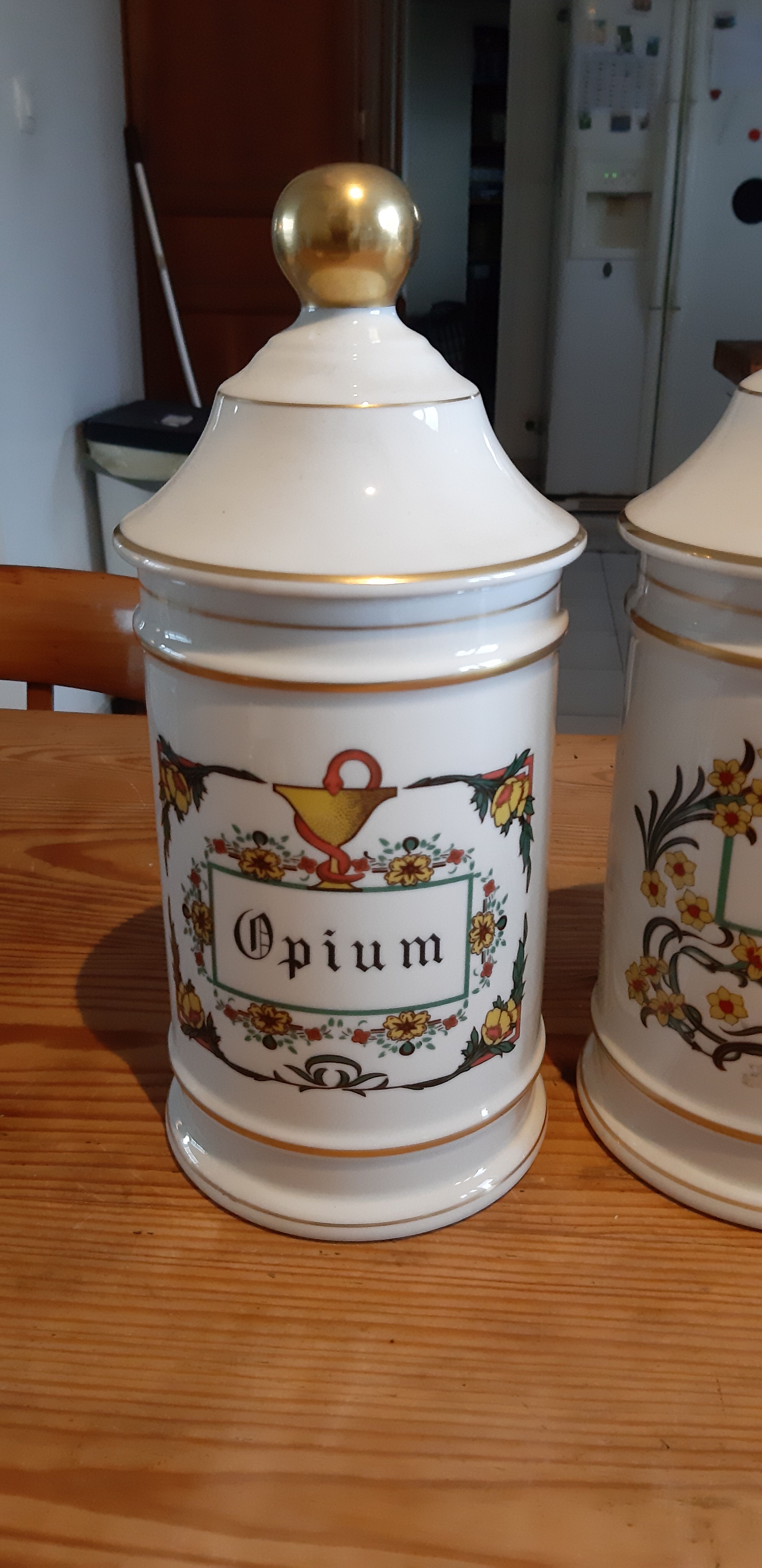 3 pots a pharmacy 19th in limoges porcelain claude caspenet