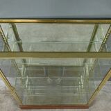 Brass display cabinet with a mirrored back – early 20th century