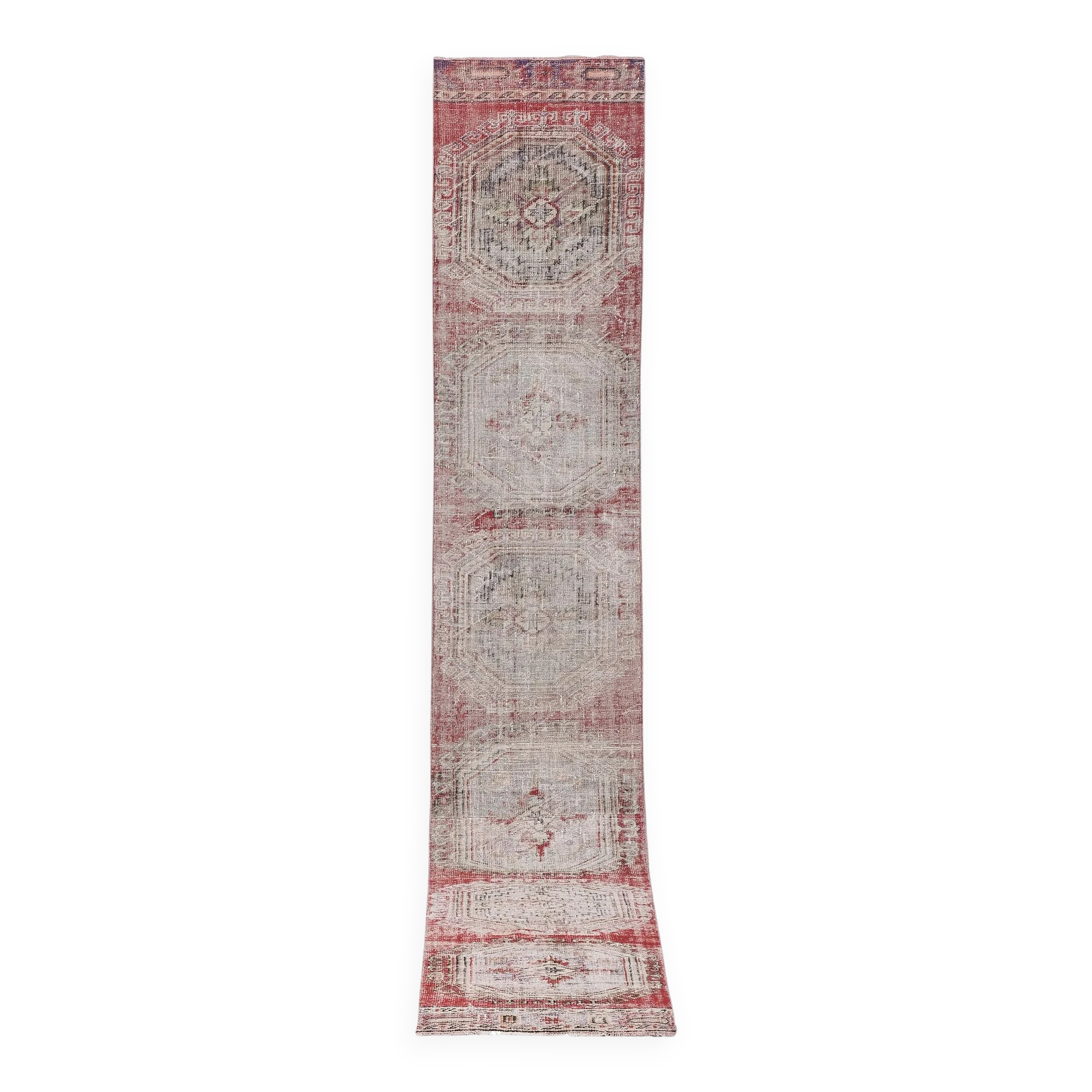 Vintage Turkish hallway rug 77x502 cm