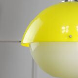 Italian Space Age Yellow Plexiglass Pendant Lamp, 1970s