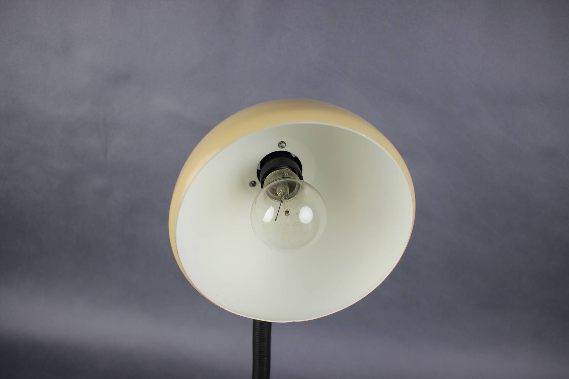 1970s Hungarian Gooseneck Desk Lamp, Cappuccino Mid Century Table Light