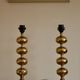 Pair of tall mid-century Swedish brass bobbin lamps by Aneta