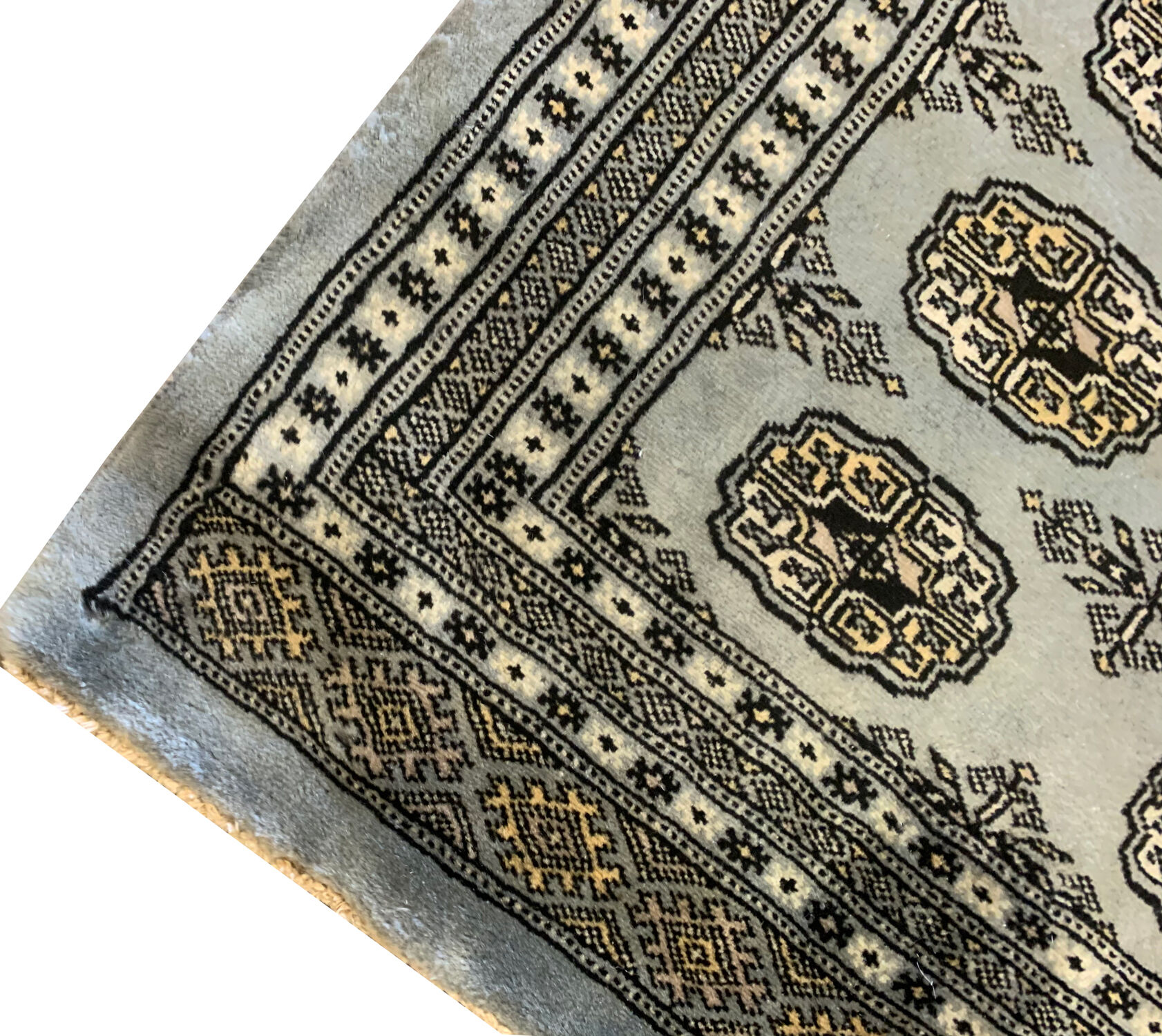 New grey bokhara runner rug - 78x234cm