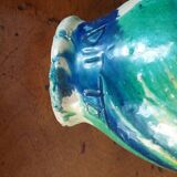 Antique glazed terracotta jug from Seminara Calabria, signed Ditto