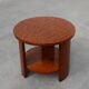 Round Art Deco coffee table in burl veneer, France ca. 1920