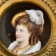 Decorative plate gold XIX in copper and porcelain