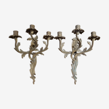 Pair of bronze candlesticks